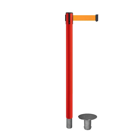 Stanchion Belt Barrier Removable Base Red Post 9ft.Fl.Org Belt